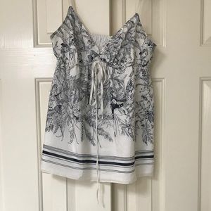 White with navy print camisole top by Gap